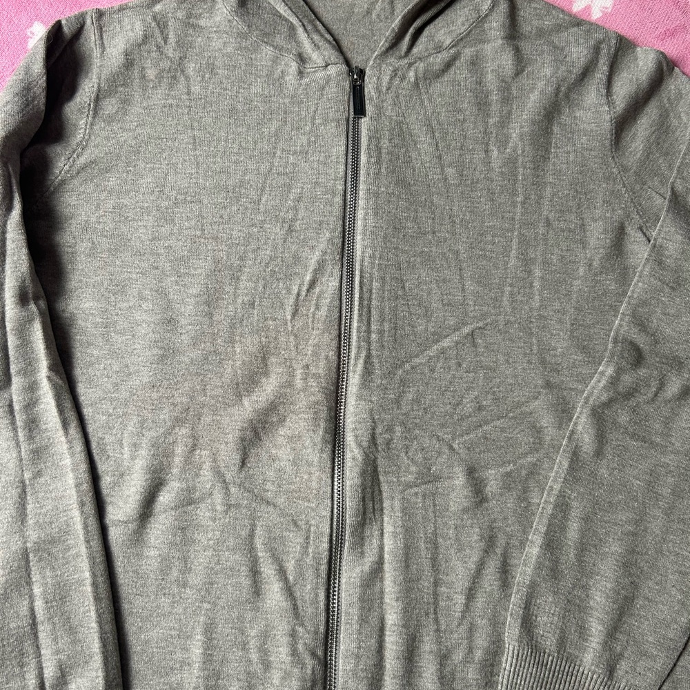 Gray Full-Zip Sweater